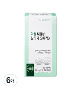 닥터루템 리얼 식물성 알티지 오메가3 1박스 30g, 60정, 6개