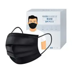 프로월드컵 국내생산 특대형 블랙마스크, 100개입, 1개, 블랙