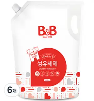 비앤비 섬유세제 캡리필형 1800ml, 6개