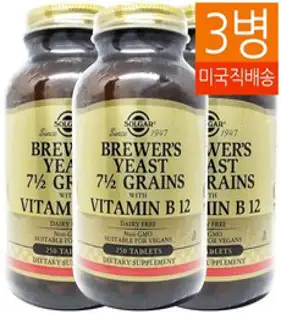 (3개) 솔가 맥주 효모 7 12 그레인 비타민 B12 250정, 3개