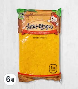 반찬단지 치자단무지 알밥용, 1kg, 6개