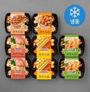 방탄푸드 닭가슴살 곤약 볶음밥 도시락 230g 4종 8+1팩 (김치볶음 2팩 + 숯불고기 2팩 + 미트볼 2팩 + 제육볶음 3팩) / FMD 컵밥 식단, 1세트