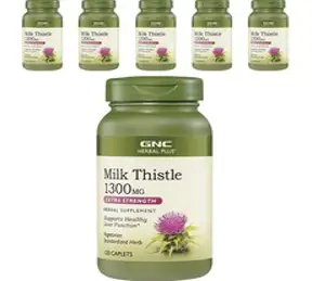 GNC 밀크시슬 1300mg 캐플렛, 120정, 6개