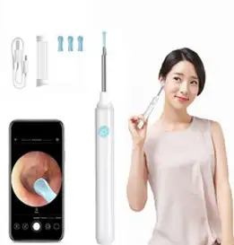 PYHO 스마트폰 내시경 귀이개 WIFI연결 귀내시경 500W고화질 스마트 가시 카메라 귀이개, 흰색, 1개