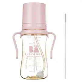 비지엔젤 PPSU 빨대컵 300ml + 빨대세척솔, 핑크, 1개