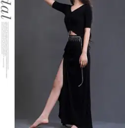 가성비 좋은 메이든 성인 밸리 벨리 댄스복 스커트 세트, 블랙