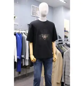 본 티셔츠 BN2MT477BK 블랙 3D 자수 프린트 아트웍 반팔티