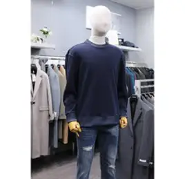 본 매그넘 티셔츠 BN1ST444NY 시보리 페인팅 배색 리얼 지퍼 라운드 티셔츠