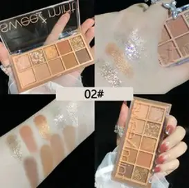 fizz 섀도우팔레트 매력적인 퍼플 섀도우 팔레트 메이크업 글리터 안료 쉬머 다이아몬드 화장품 10 가지 색상, [02] 02