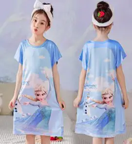 산리오 유아동 여아 사계절 잠옷 캐릭터 반팔 원피스 파자마