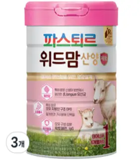 파스퇴르 위드맘 산양 제왕 분유 1단계, 750g, 3개