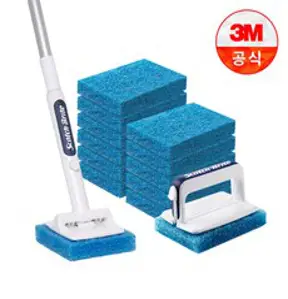 쓰리엠 스카치브라이트 뉴 올인원 욕실청소용 크린스틱 핸들 + 롱핸들 + 리필 13p, 혼합 색상, 1세트