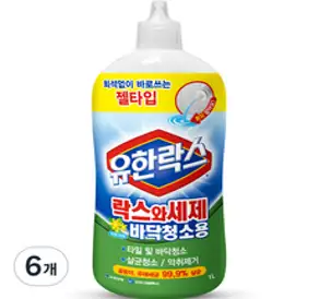 유한락스 락스와세제 바닥청소용, 6개, 1L