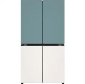 LG전자 디오스 오브제컬렉션 4도어 냉장고 T873MTE111 870L 방문설치, 클레이민트(상), 베이지(하)