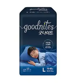 하기스 굿나이트 대형(남아) 17매 (27kg-44kg), 1팩, 대형