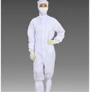 디랩방진복 크린룸 원피스 방진복 제전복 반도체작업복 일체형, 후드부착형, 4XL, 흰색, 1개