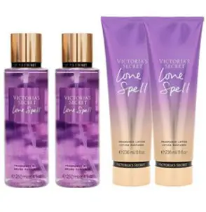 빅토리아시크릿 프레그런스 로션 러브 스펠 Love Spell 미스트 2개x250ml+로션 2개x236ml, 4개