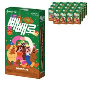 롯데제과 아몬드 빼빼로, 37g, 20개