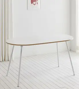 스칸디무드 쿠크 타원형 4-6인용 식탁 테이블 1600 x 800 mm, 화이트