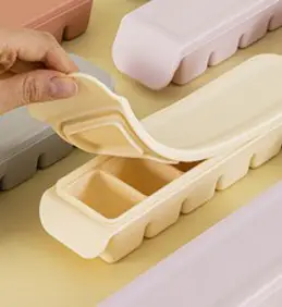 퍼기 이중밀폐 실리콘 이유식큐브 보관 용기 2P, 2개, 베이지