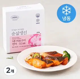 코야드 가시없이 먹기 편한 순살생선 1분 바로구이 연어 (냉동), 200g, 2개
