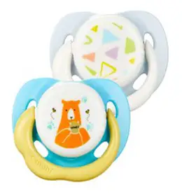 콤비 데이 공갈 실리콘 쪽쪽이 2종 세트, L(8개월~18개월), 베어 블루, 베이비 블루, 1세트