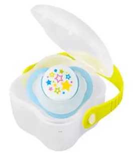콤비 수면 노리개 젖꼭지 + 화이트 케이스, S(신생아~3개월), 블루