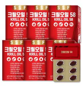 순수식품 크릴오일 인지질58%이상원료 6박스(180캡슐) 크릴오일58, 30정, 6개