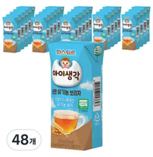 파스퇴르 아이생각 순한 유기농 보리차 125ml, 보리차맛, 48개