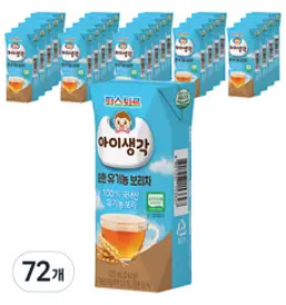 파스퇴르 아이생각 순한 유기농 보리차 125ml, 보리차맛, 72개