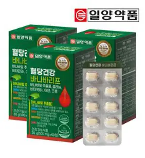 일양약품 혈당건강 바나바리프 식후 혈당케어 60정, 3개