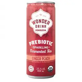 Wonder Drink 원더 드링크 콤부차 프리바이오틱 진저 피치 스파클링 355ml 12캔, 1개