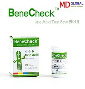 BeneCheck 베네첵 요산 시험지 25매 (알콜스왑25매증정), 1개, 25개
