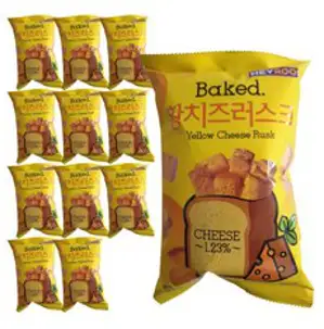 헤이루 황치즈러스크 100g x 12개 바삭한식감 치즈맛식빵스낵 사무실탕비실간식, 1개