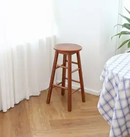 리빙숲 원목 사각스툴 Large, 우드