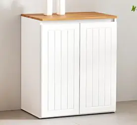 Kurua 침대 협탁 원목 2단 서랍장 수납장 발통형 거실 쇼파 침실, 우드화이트