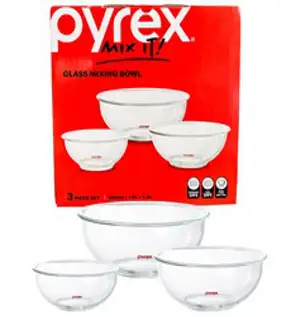 파이렉스 베이크웨어 믹싱볼 3종 세트, 믹싱볼 2400ml + 1400ml + 880ml, 1세트