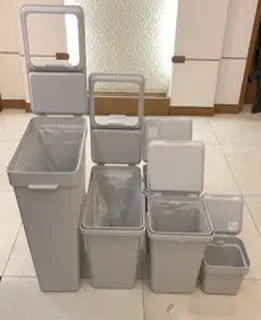 코멧 홈 터치 휴지통 10L, 화이트, 1개