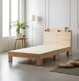 동서가구 에리 히노끼 편백나무 원목 프레임 슈퍼싱글 SS 호텔침대 (매트제외) DF643654, 내추럴