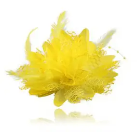 한글 원단 망사 깃털 코사지 브로치 구슬 장식 헤어 액세 꽃 코사지 브로치, 19 큰 빨간, 1개