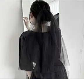메리지엥 면사포 웨딩베일 셀프웨딩촬영 브라이덜샤워 소품, 1개, 9. 블랙베일