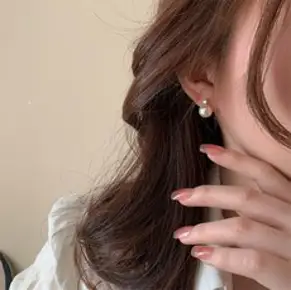 JeJe여성 우아한 은침 심플 실버 고급 진주귀걸이