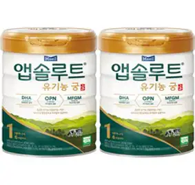 앱솔루트 유기농 궁 분유 1단계 0~6개월, 800g, 2개