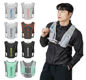 밀스펙 초경량 트레일러닝 조끼 베스트 등산가방 아웃도어 백팩 트래킹 마라톤, 다크 그레이 오렌지