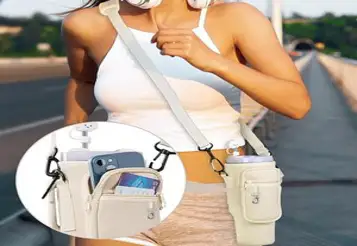 리드그린 텀블러 가방 카드수납 스탠리 텀블러 호환 파우치백, 1개, 크림