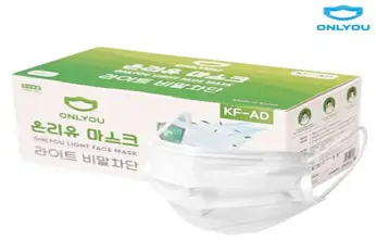 온리유 국산 식약처 귀가편한 덴탈 일회용 MB필터 라이트 비말차단 KFAD 마스크, 2개, 화이트