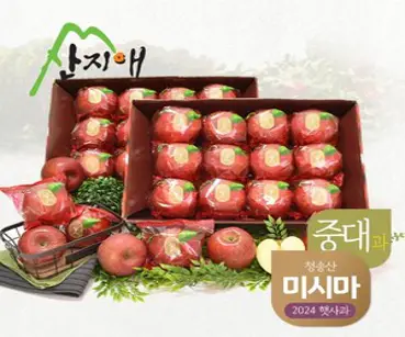 [산지애] 씻어나온 꿀사과 4kg 1box (특대과) / 청송산 미시마 당도선별, 1, 상세 설명 참조