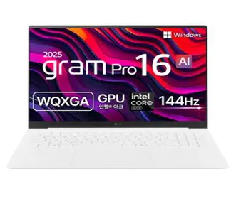 LG전자 2025 그램 프로 16 코어Ultra5 애로우레이크, 에센스 화이트, 256GB, 16GB, WIN11 Home, 16Z90TP-GA5CK